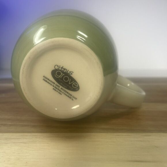 Citrus Grove Sage Green Brush Stroke Hand Painted Coffee Mug Minimal Solid - Picture 3 of 6